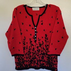 C.D Daniels Red and Black Sweater